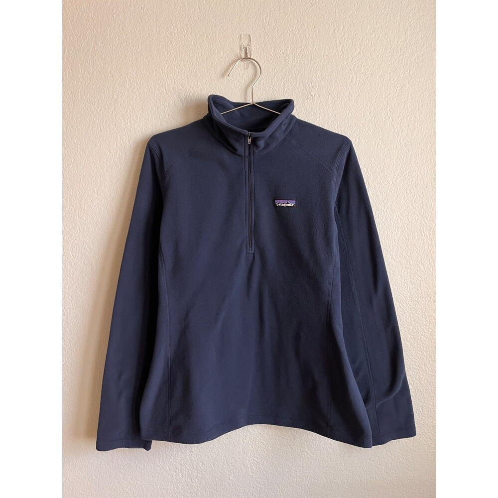 Patagonia Women's Micro D 1/4 Zip Fleece Pullover in New Navy Size LARGE NEW!